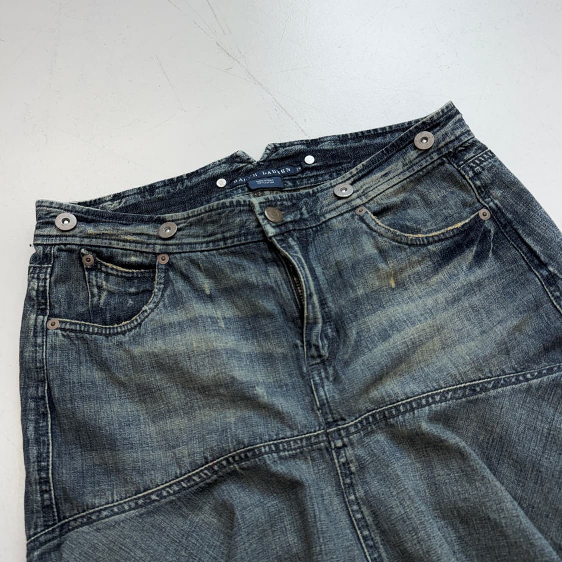 폴로 데님 플리츠 미디 스커트 상품이미지4