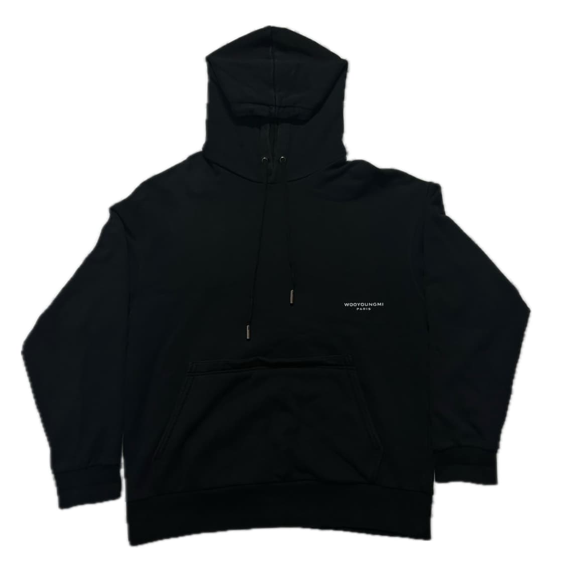 우영미 플라워 프린트 백로고 후드 블랙 상품이미지2