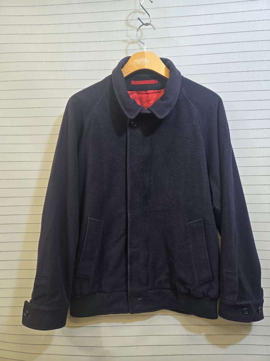 버버리(정품)네이비 블루종 스타일 모직 자켓 상품이미지1