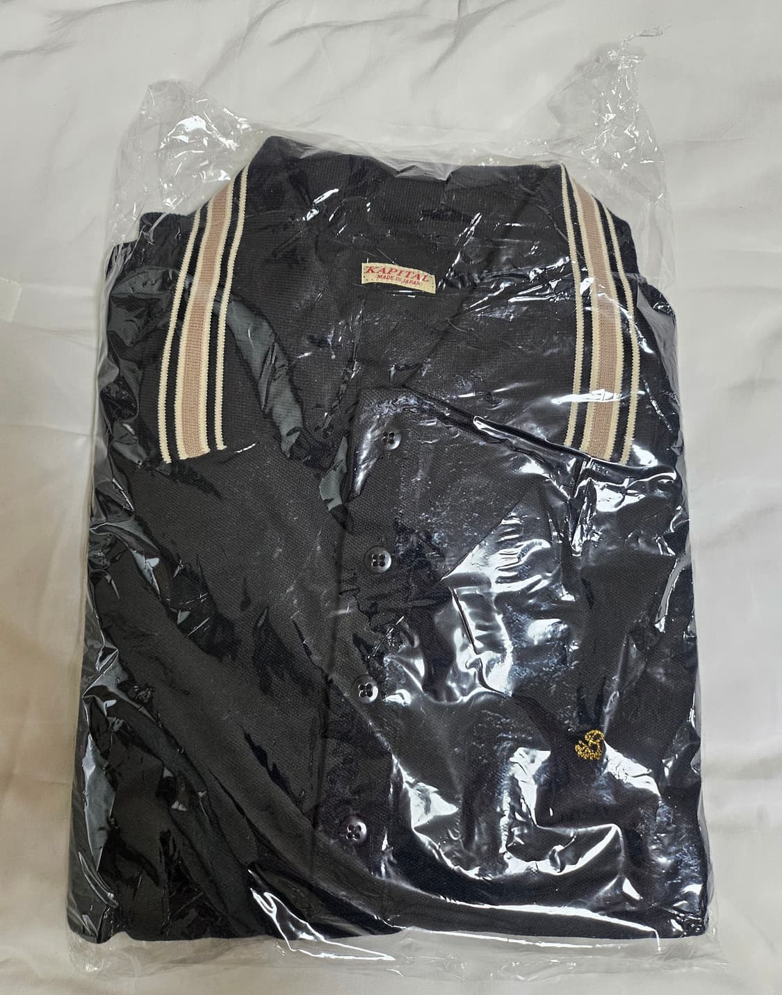 캐피탈 피케 랑글 컬러 레트로 폴로 블랙 상품이미지2