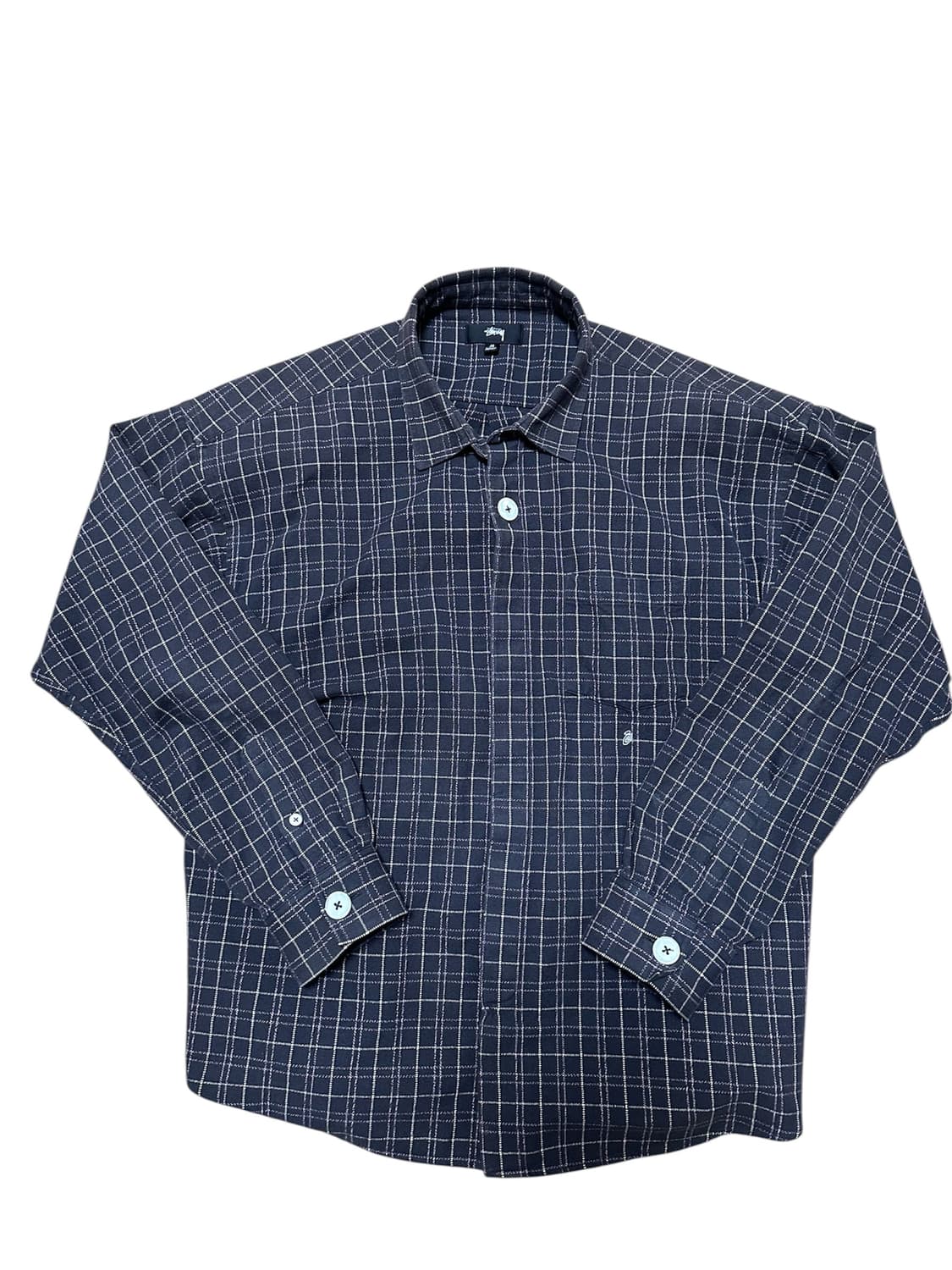 스투시 빅버튼 플레이드 셔츠 M 상품이미지1