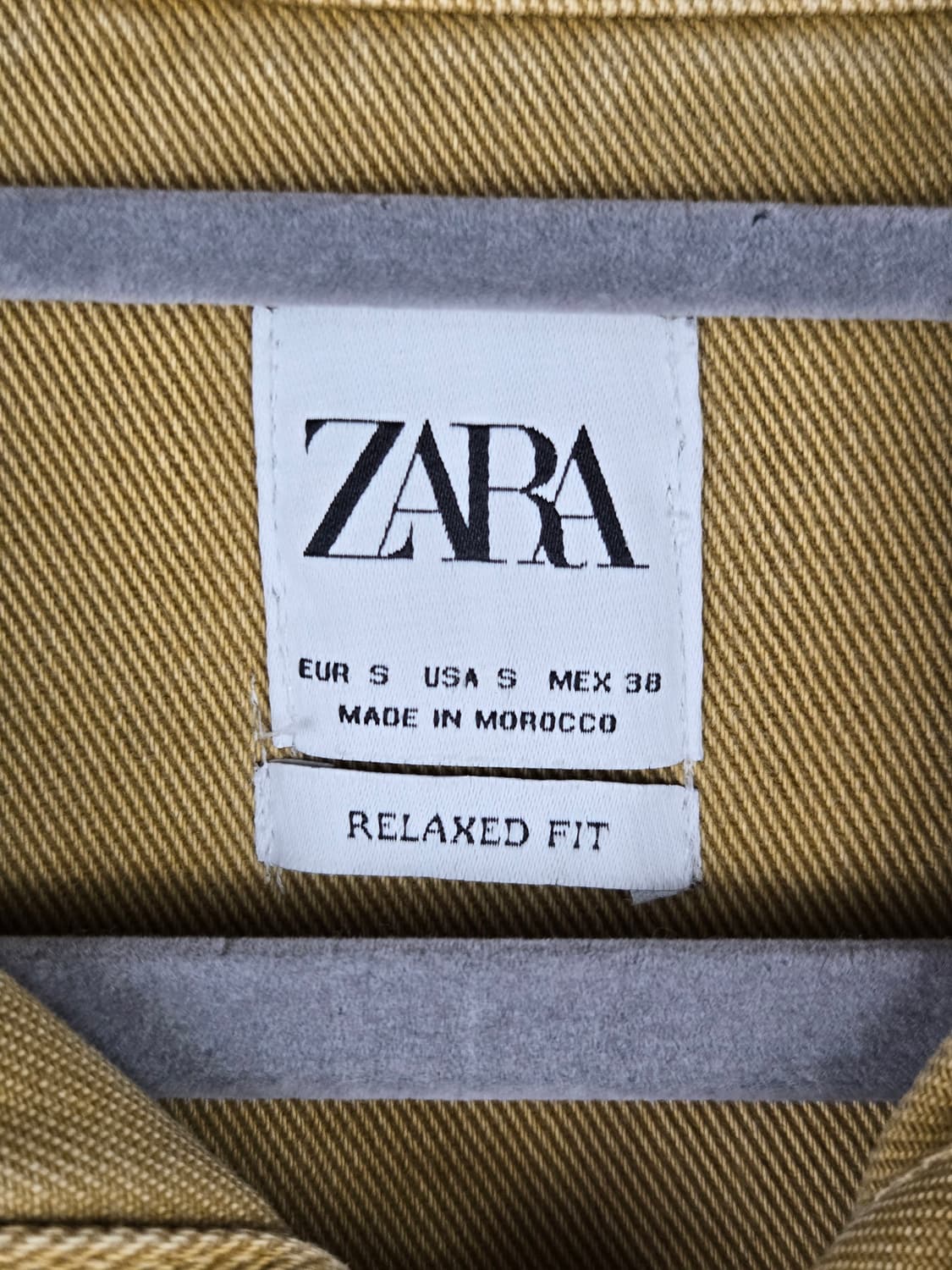 [무료배송]ZARA 자라 S 남성 릴렉스핏 데님 워크 셔츠 머스타드 상품이미지8