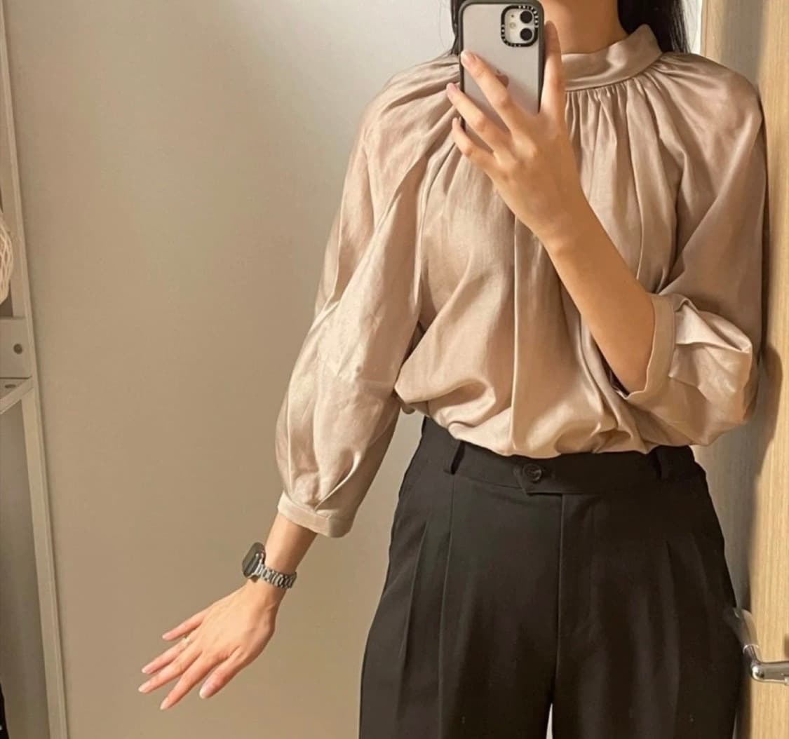 킨더살몬 넥 블라우스 상품이미지6