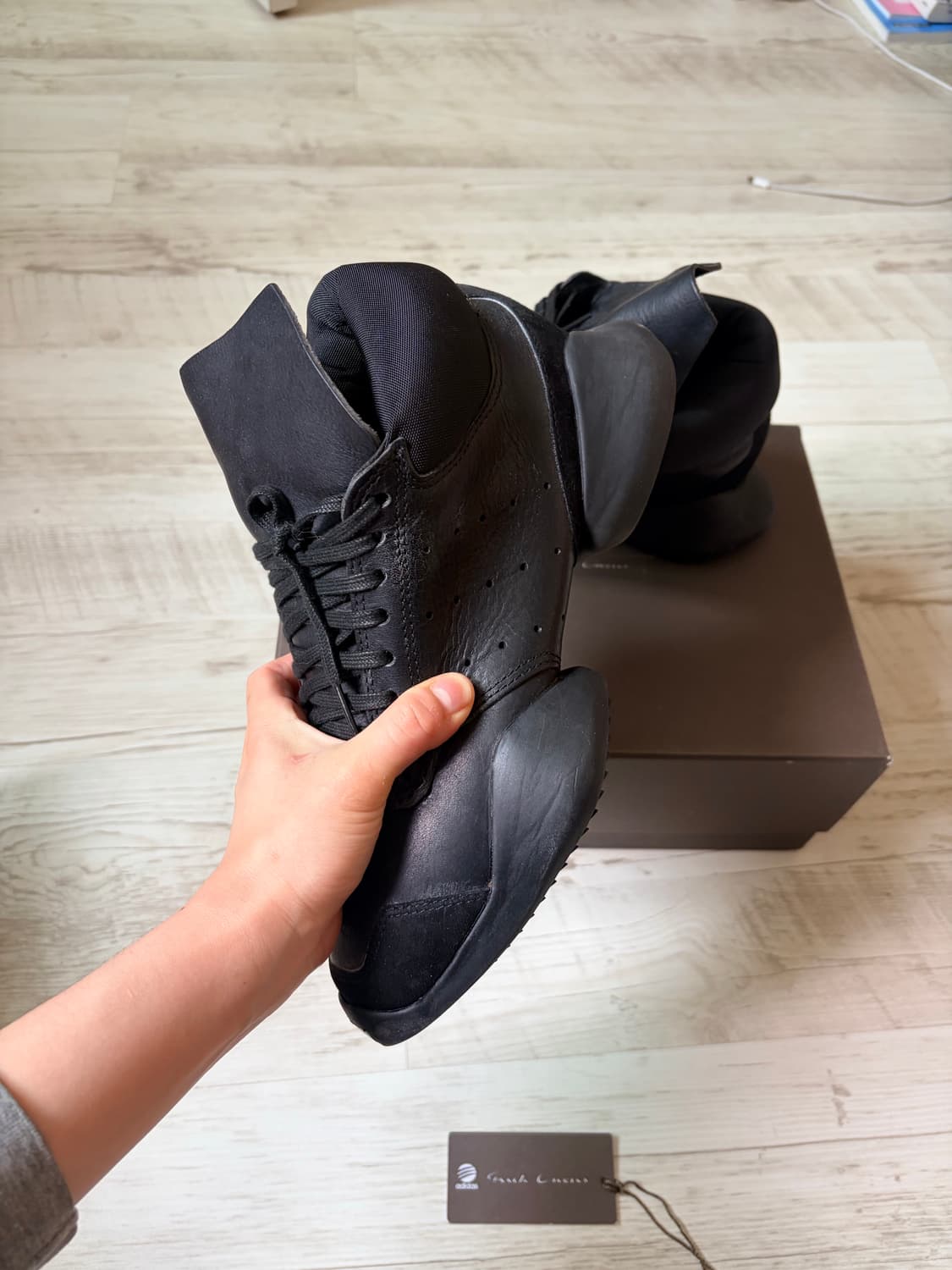 [US 6.5] 릭오웬스 아디다스 비셔스 러너 트리플 블랙 상품이미지2