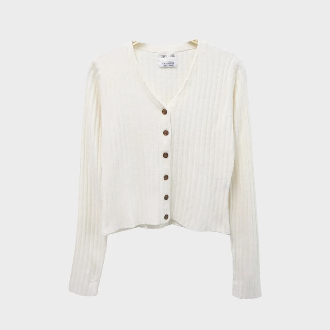 JAYNE CLUB 캐시미어 브이넥 골지 니트 가디건 62402 상품이미지1