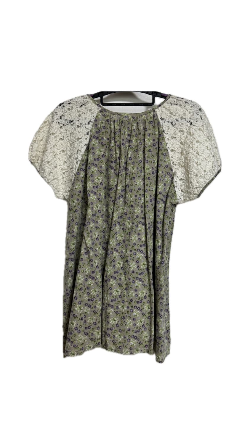 빈티지 플라워 반소매 탑 상품이미지2