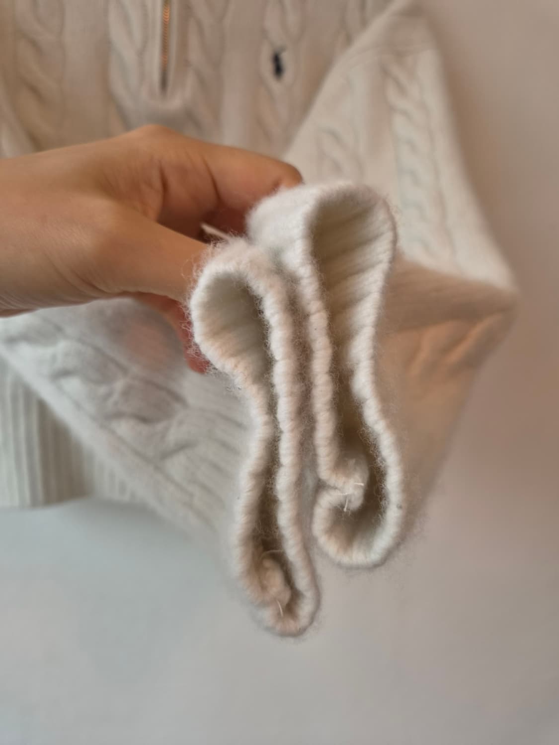 폴로바이랄프로렌 여성 반집업케이블크롭니트 M사이즈 상품이미지5