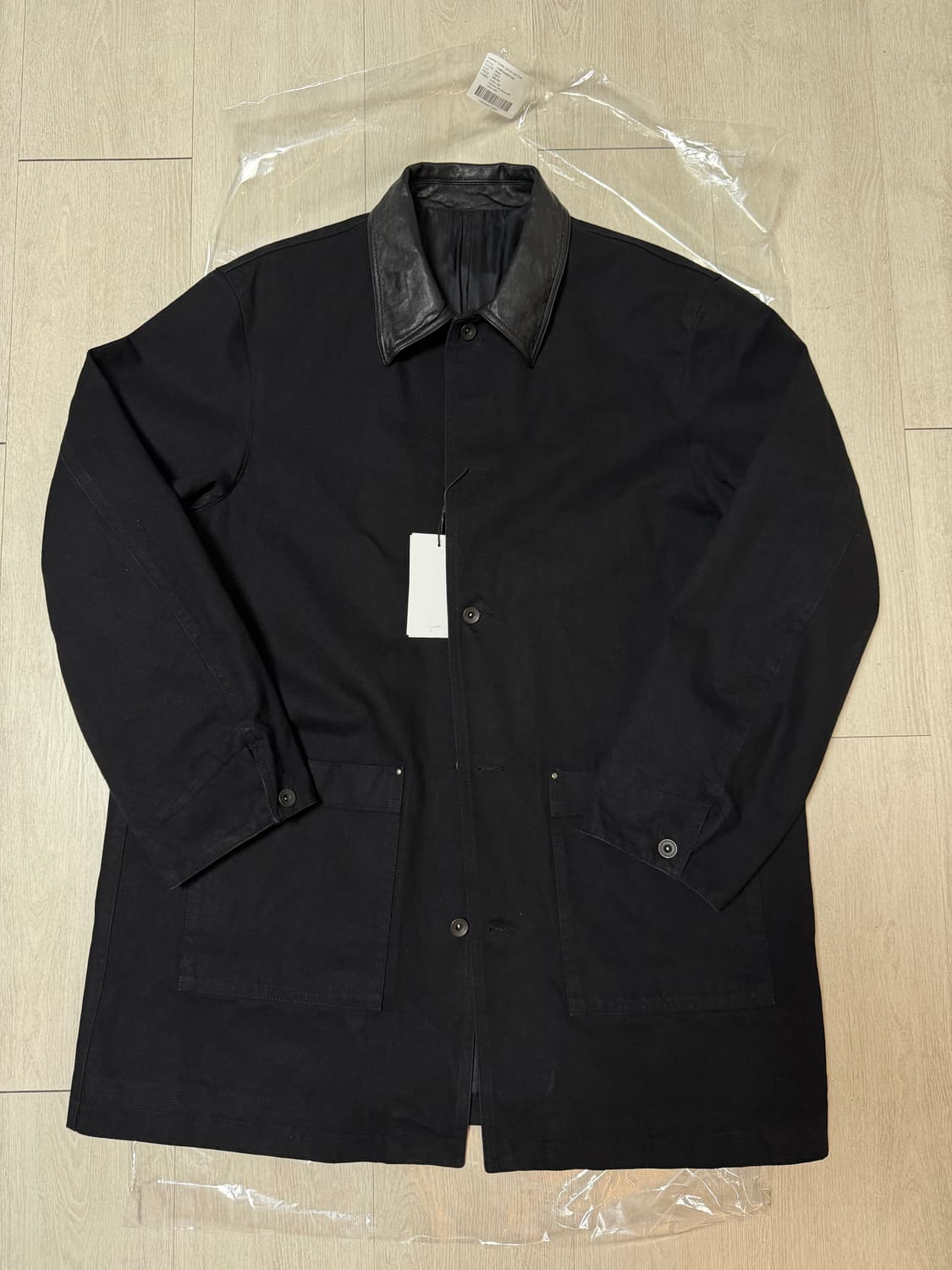 유스 레더카라 데님 하프코트 L 판매합니다 상품이미지1