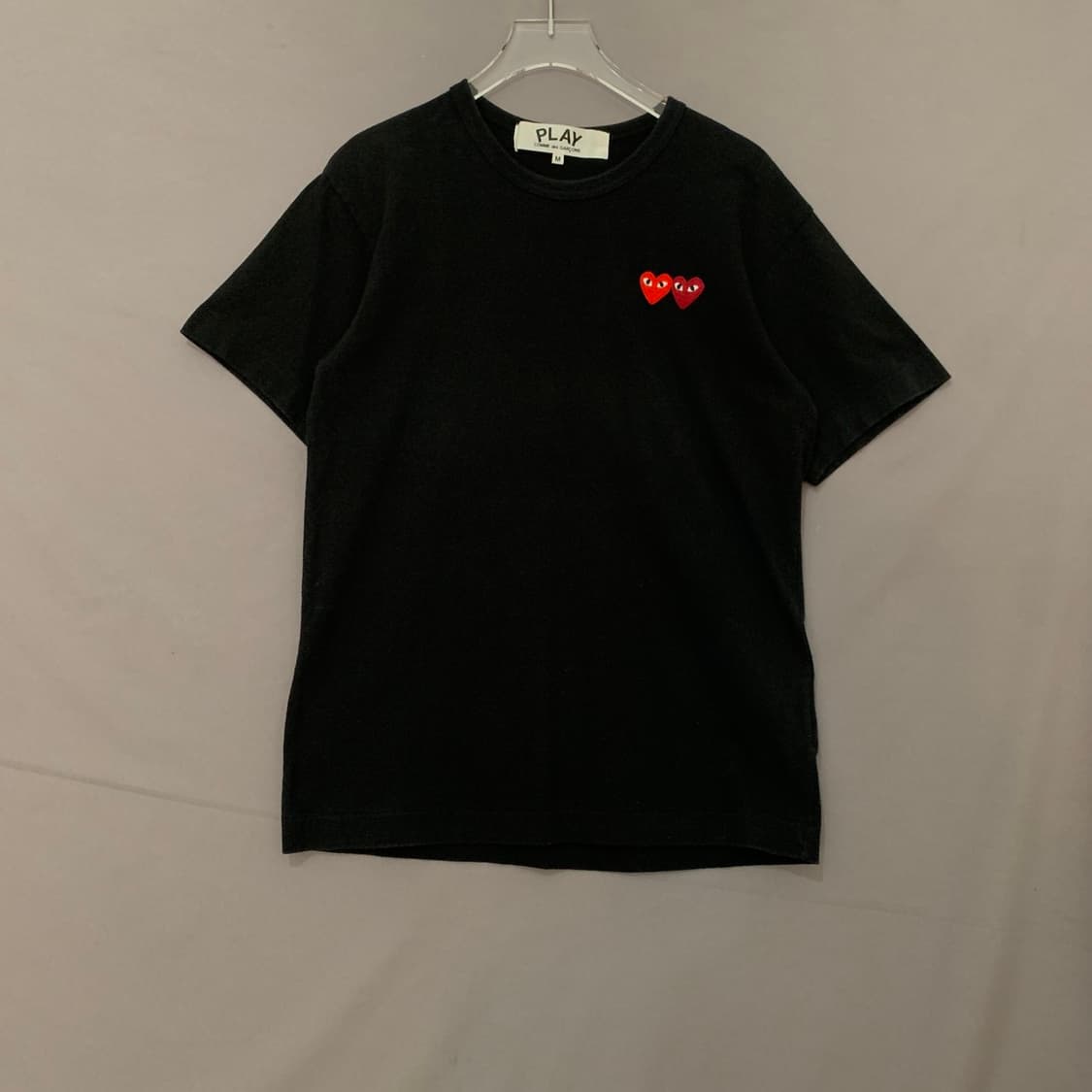 M 꼼데가르송 더블 하트 와펜 공용 반팔티 상품이미지2