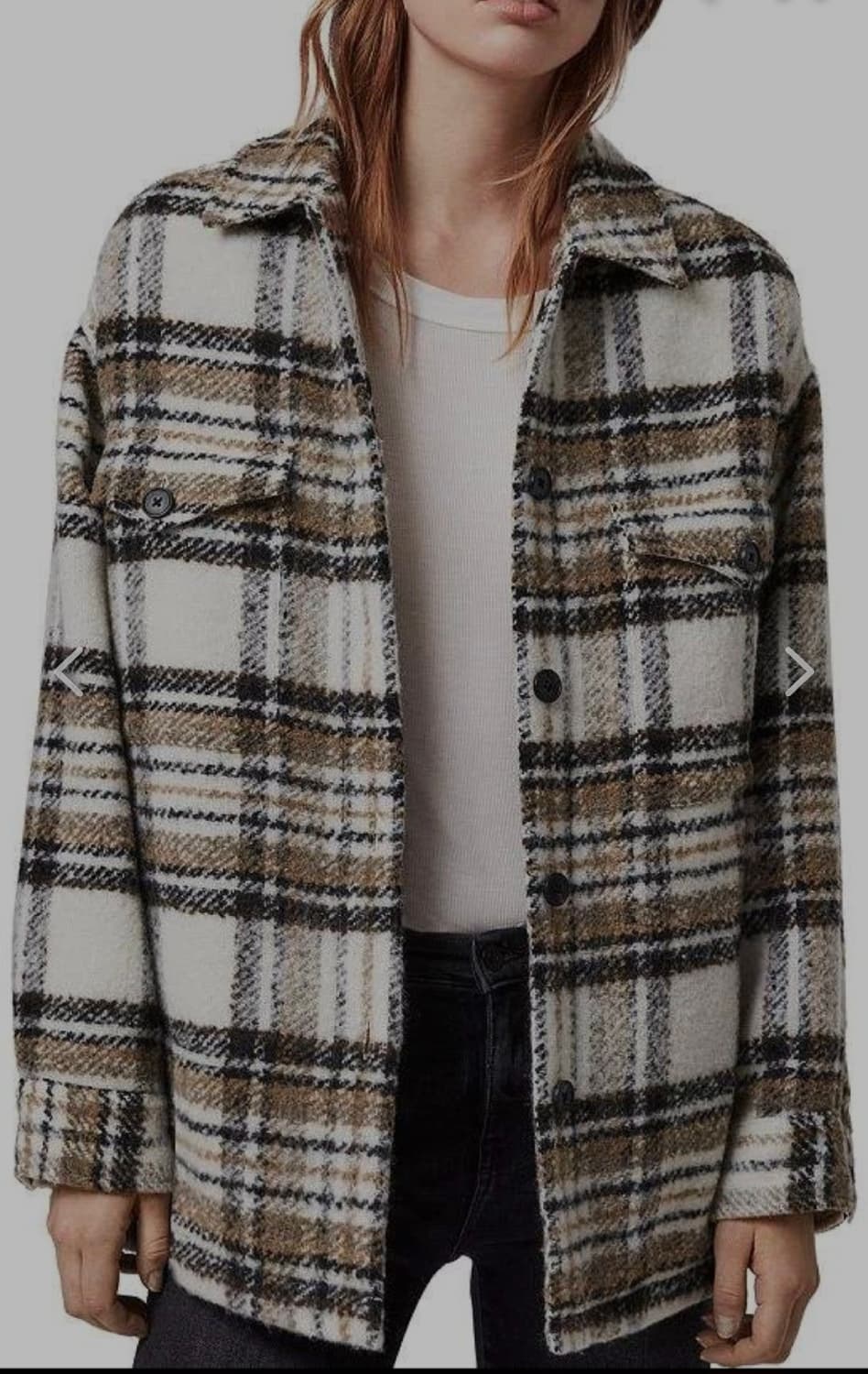 올세인츠 ALLSAINTS 울혼방 체크 셔츠자켓 M새제품 상품이미지2