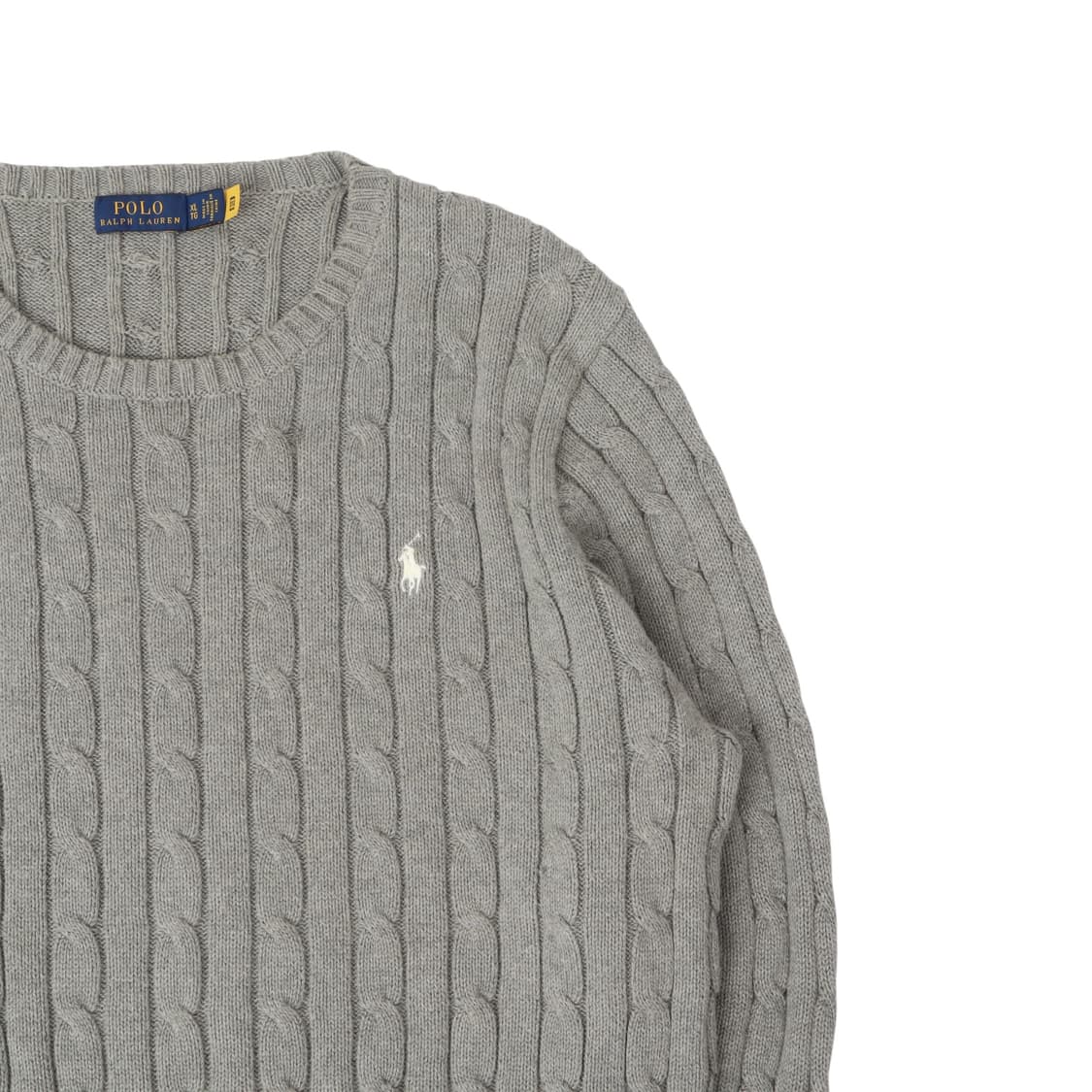 폴로 랄프로렌 QR 그레이 라운드 케이블 니트 상품이미지3