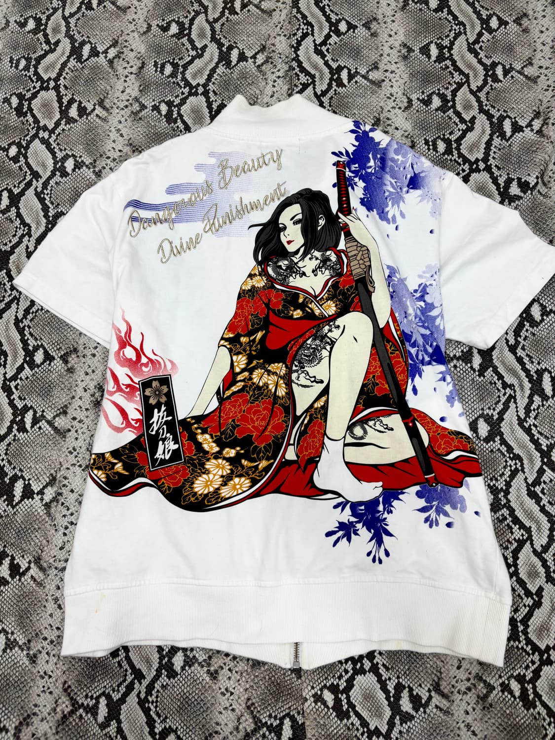 “Vintage” Oriental Back Print 1/2 Zip Up 상품이미지1