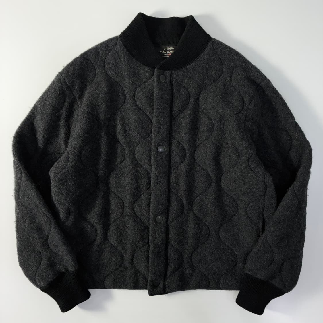 Polo Jeans 폴로 진스 울에스터 다크그레이 퀼티드 자켓 상품이미지1