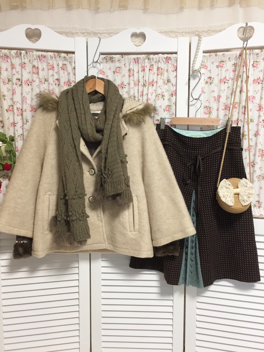 빈티지 모리걸 라떼갸루 후드 코트 상품이미지1