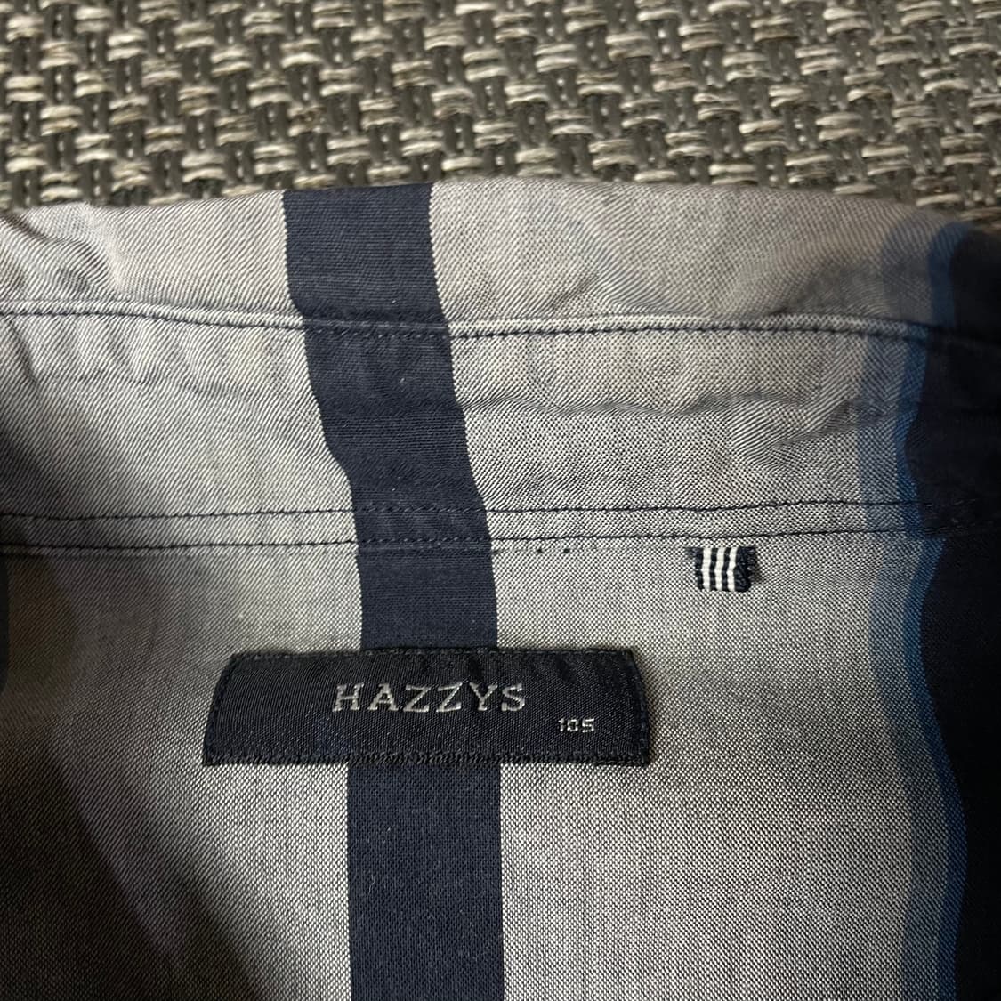 헤지스 블루 그레이 멀티 배색 체크 긴팔 셔츠 105 상품이미지4