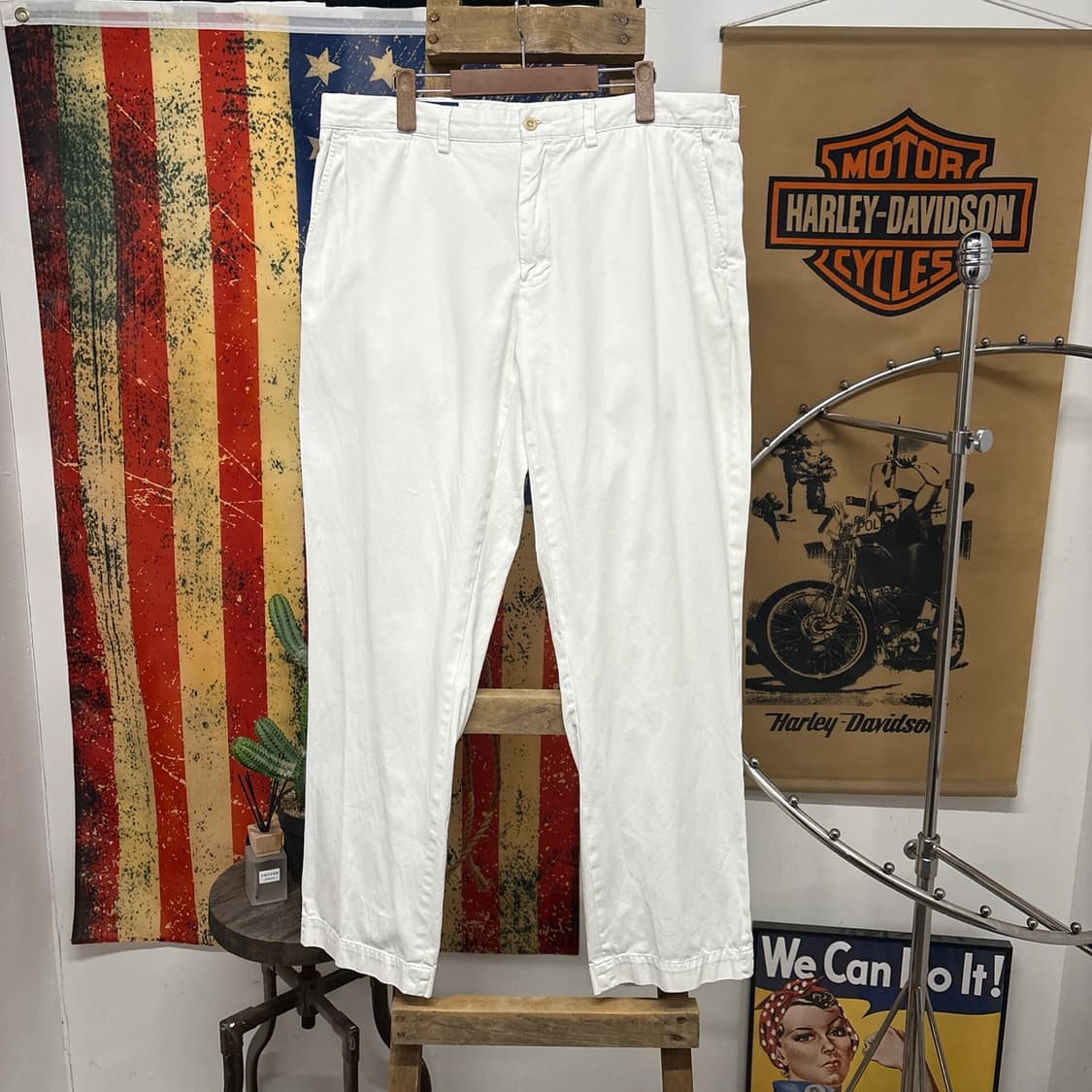 90s 폴로 랄프로렌 클래식 화이트 코튼 치노팬츠 포니자수 N761 상품이미지1