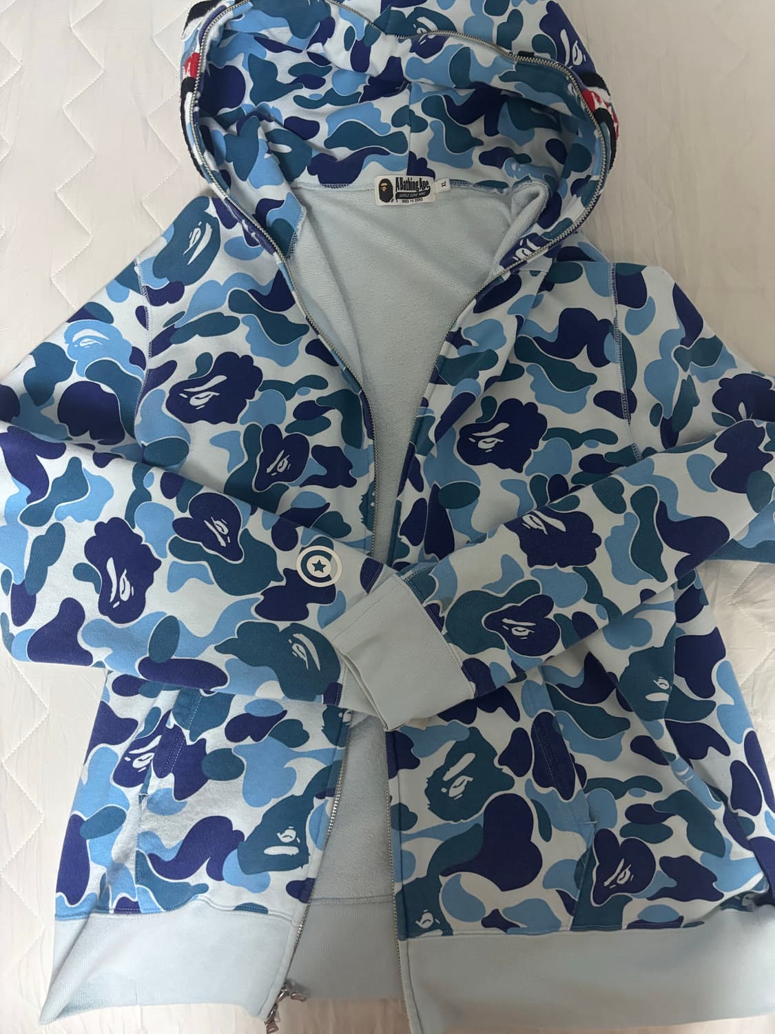 베이프 퍼스트카모 샤크풀집후드 블루 xl 상품이미지1