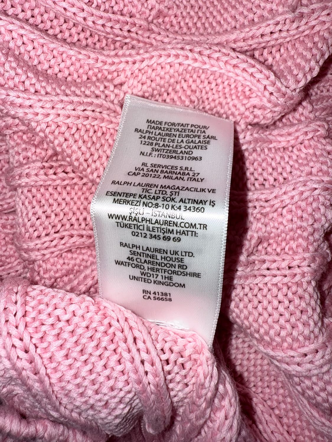 폴로 랄프로렌 케이블 니트 코튼 크루넥 스웨터 M / 카라멜 핑크 상품이미지5