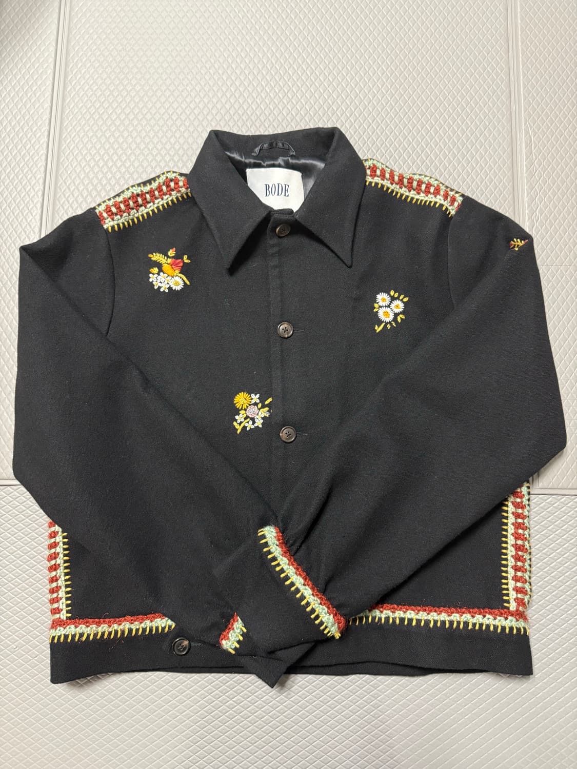 (L) BODE 보디 크롭 울 플라워 스티치 자켓 상품이미지1