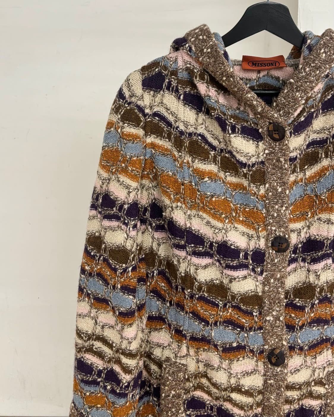 미쏘니 멀티컬러 스트라이프 울 후디 코트 상품이미지3