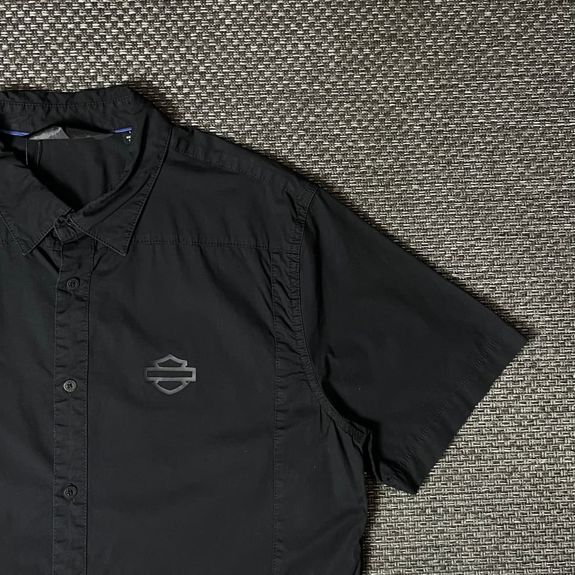 할리데이비슨 블랙 코튼 원포켓 메쉬 반팔 셔츠 L 상품이미지3