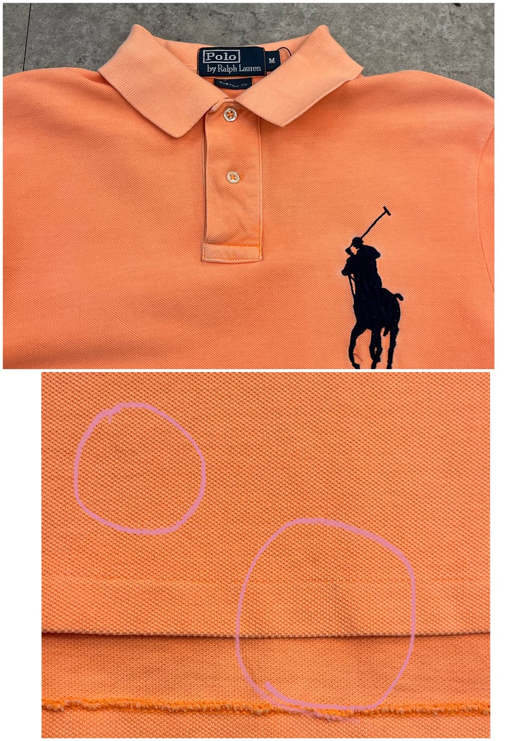 폴로 랄프로렌 빅포니 반팔 카라티 오렌지 M #csz3148 상품이미지5