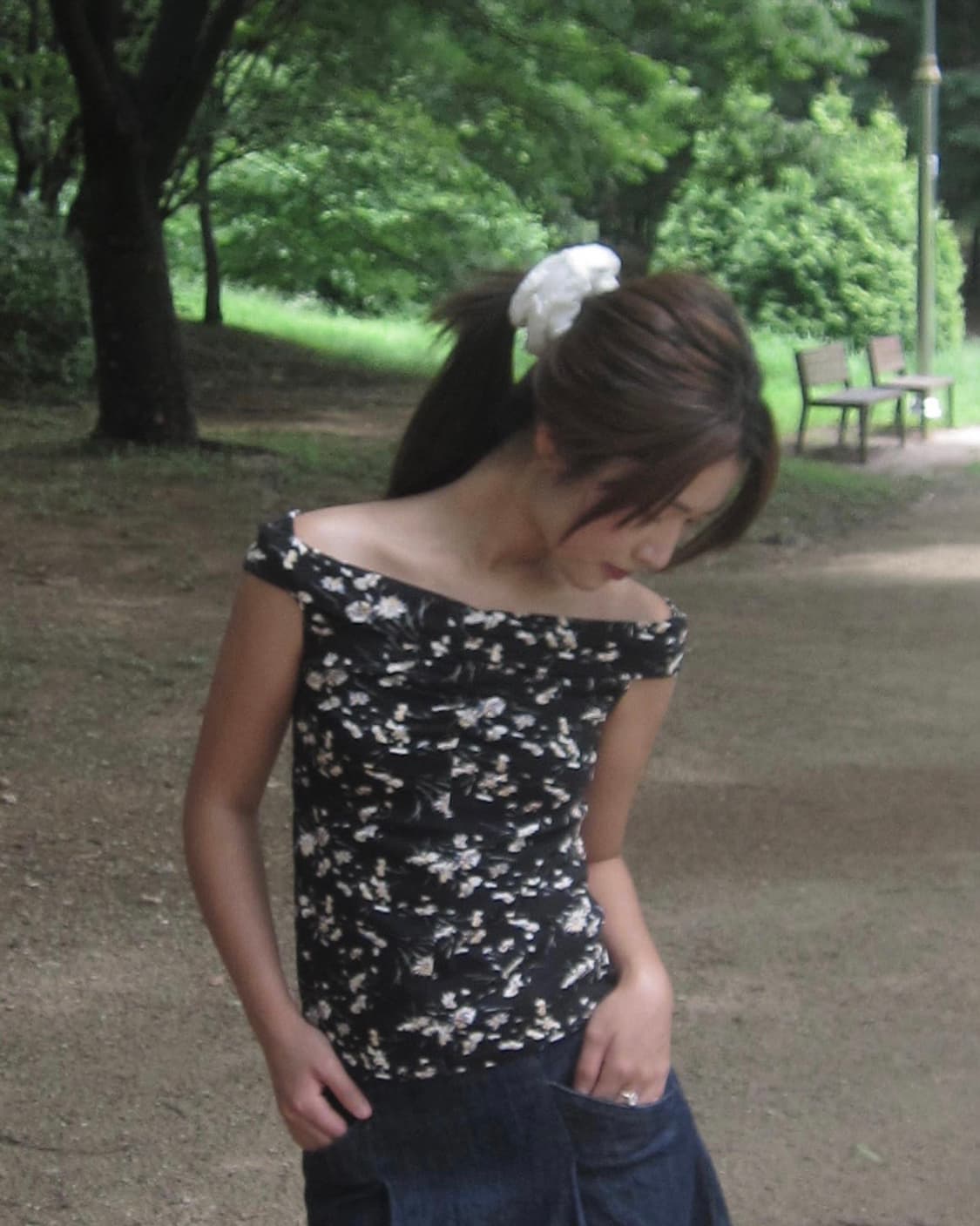 vintage flower off-shoulder top 상품이미지7