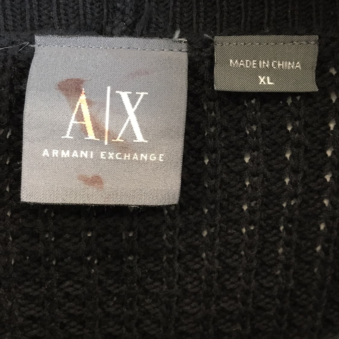 AX 아르마니익스체인지 블랙 코튼 하찌니트 XL  상품이미지5