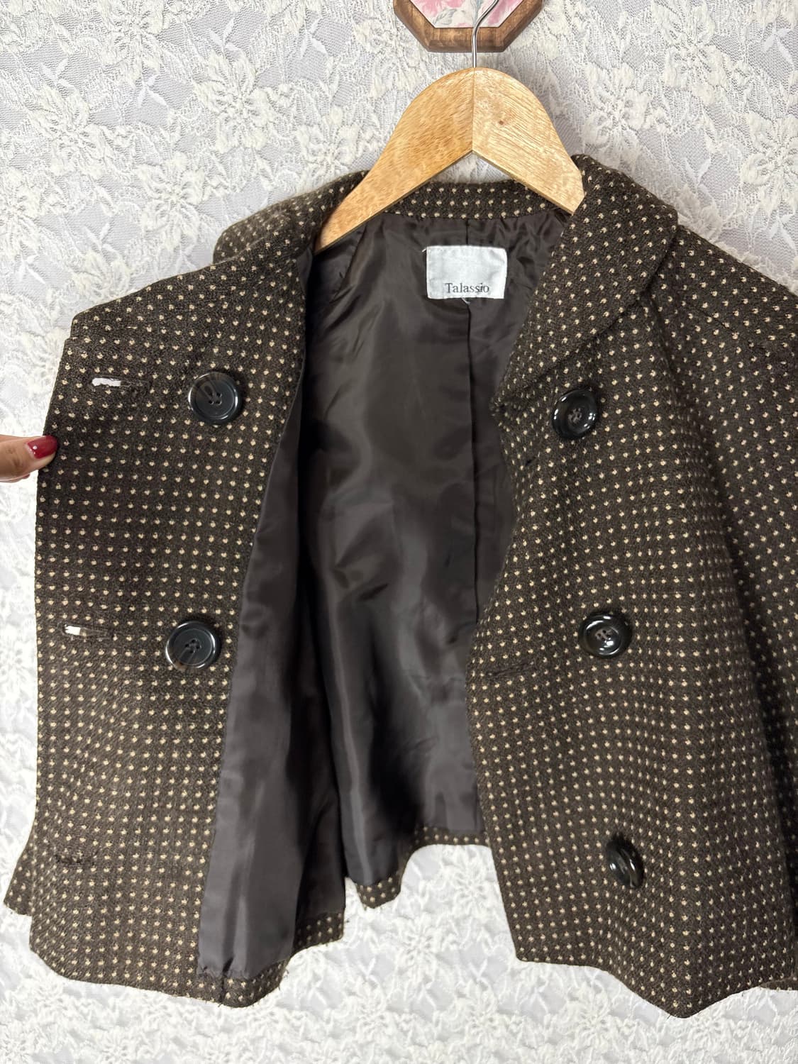 브라운 도트 숏 자켓 상품이미지10