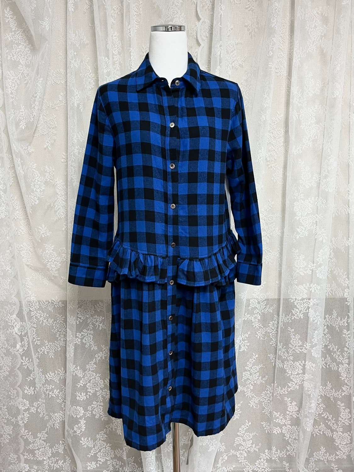 S) 클루 투 Clu TOO 체크 셔츠 원피스 상품이미지1