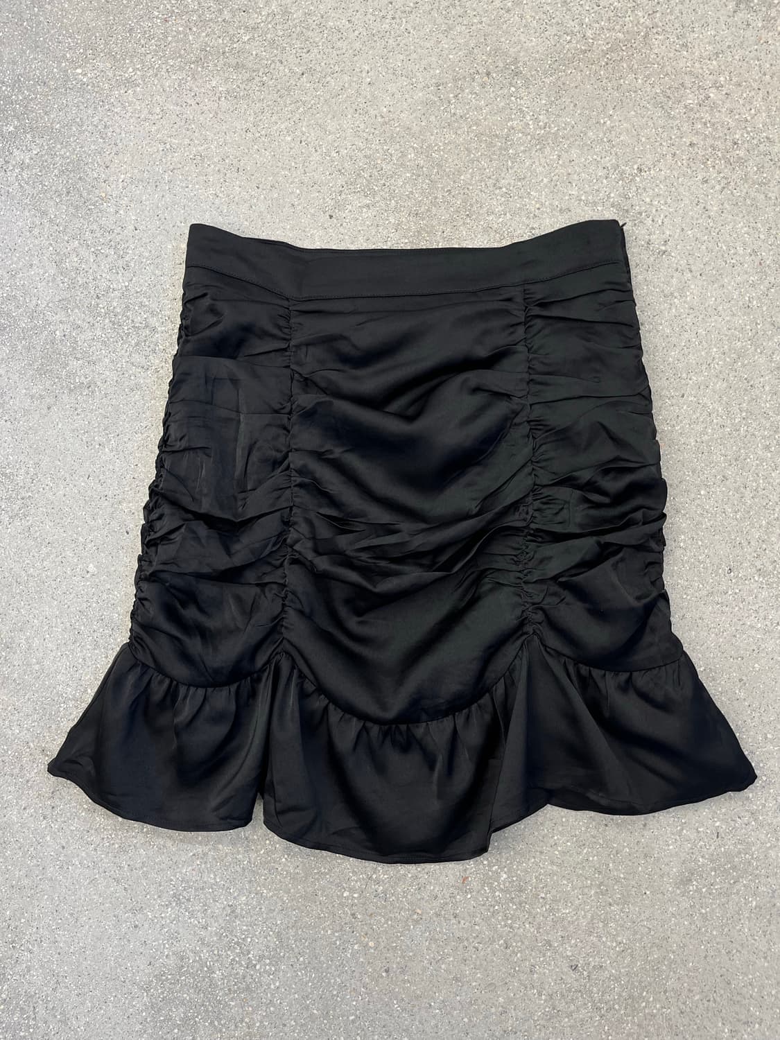블랙 셔링 러플 스커트 L 상품이미지1