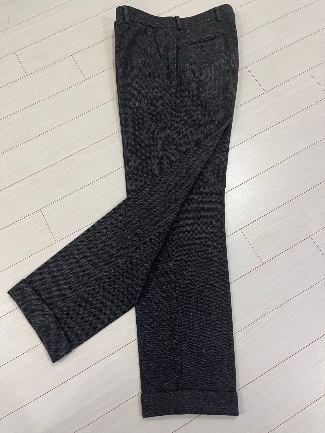 부기홀리데이 울 헤링본 팬츠 M 상품이미지1