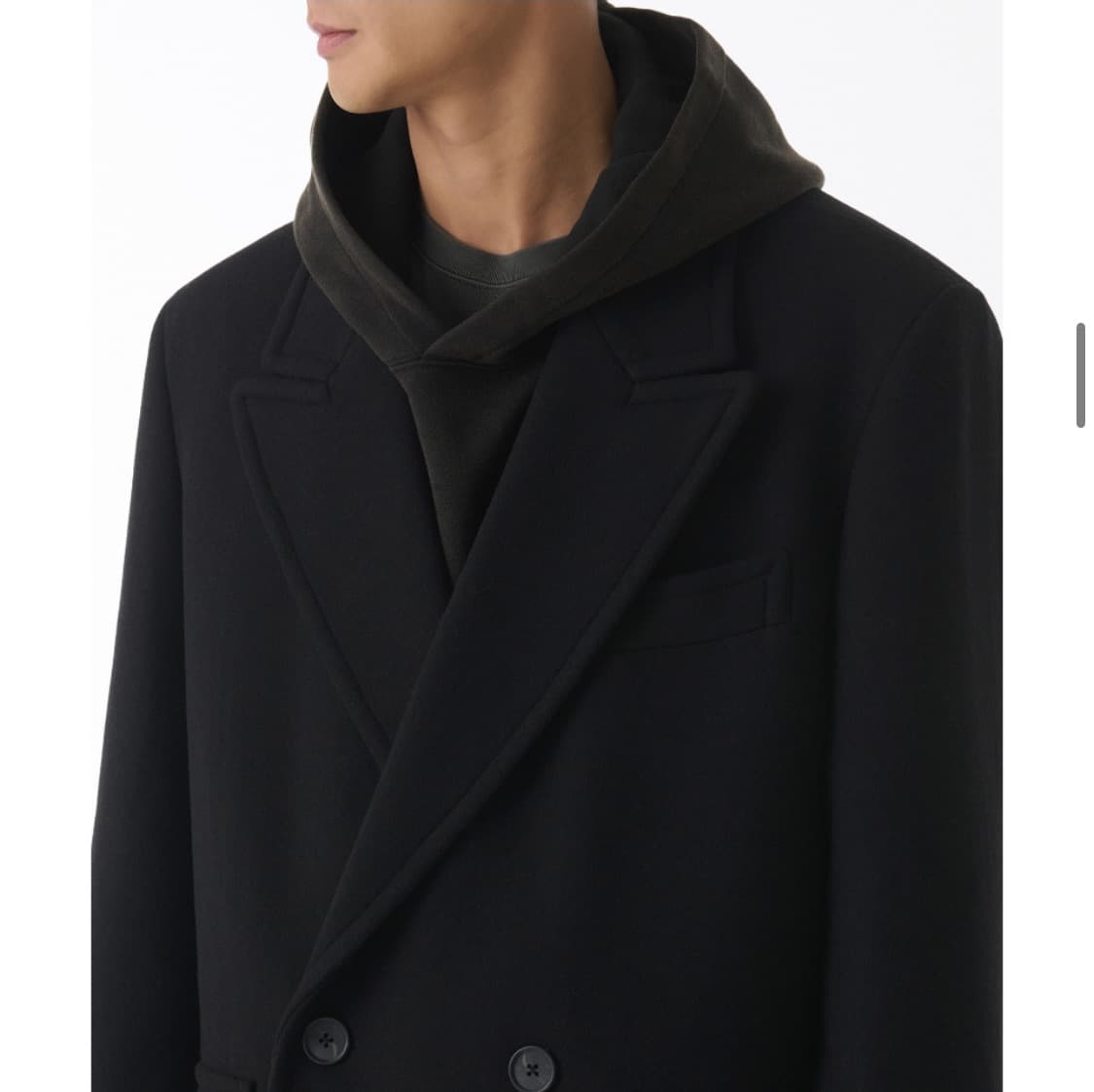 울 블렌드 대디 숄더 롱 폴로 코트 상품이미지2