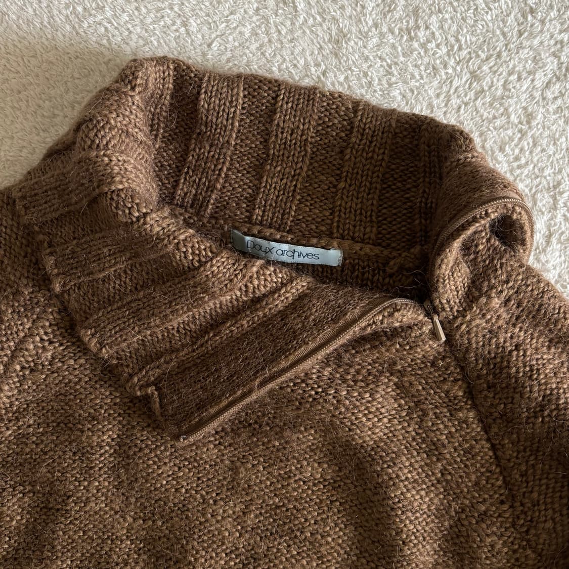 일본빈티지 브라운 목 폴라 니트 상품이미지6