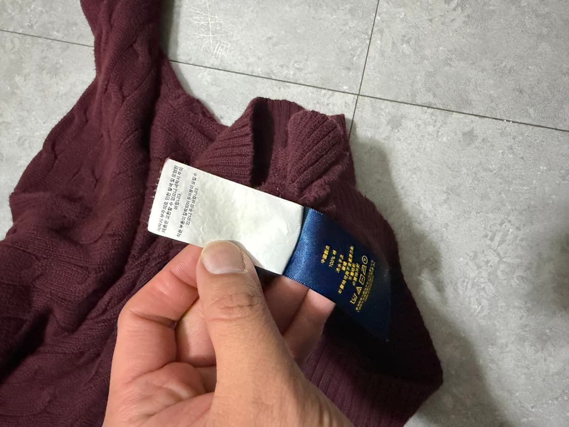 랄프로렌 폴로 버건디 케이블 빈티지 코튼 니트  100size   상품이미지8