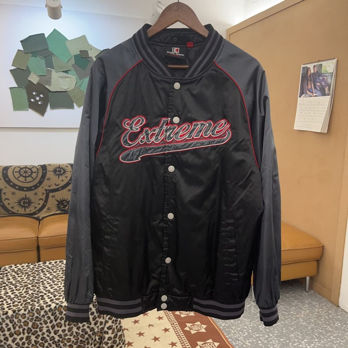 칼 카니 올드스쿨 레트로 빈티지 Y2K 바시티 자켓 L C09154 상품이미지3