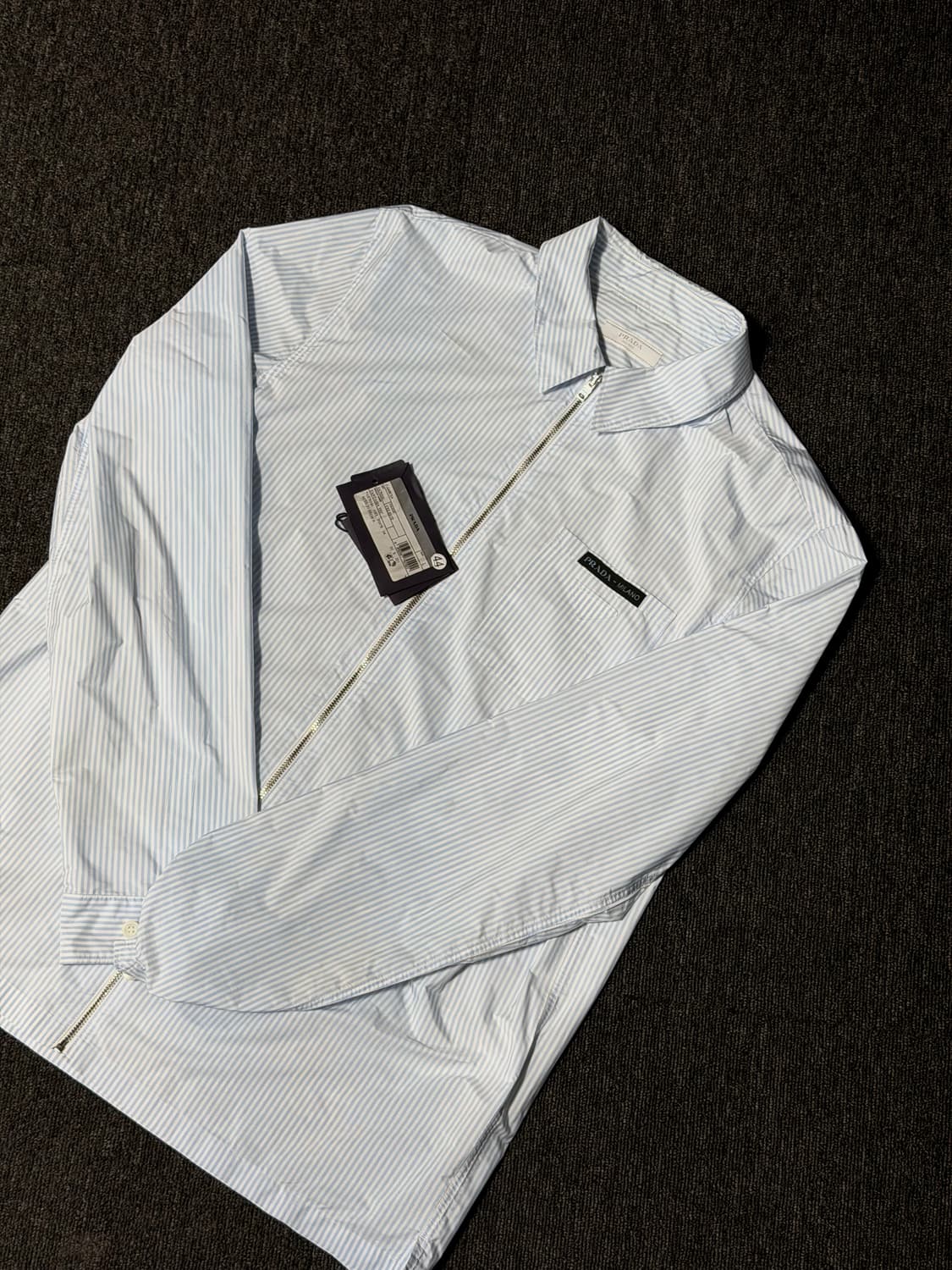 프라다 남성 스트라이프 삼각로고 셔츠자켓 100(L사이즈) 상품이미지3