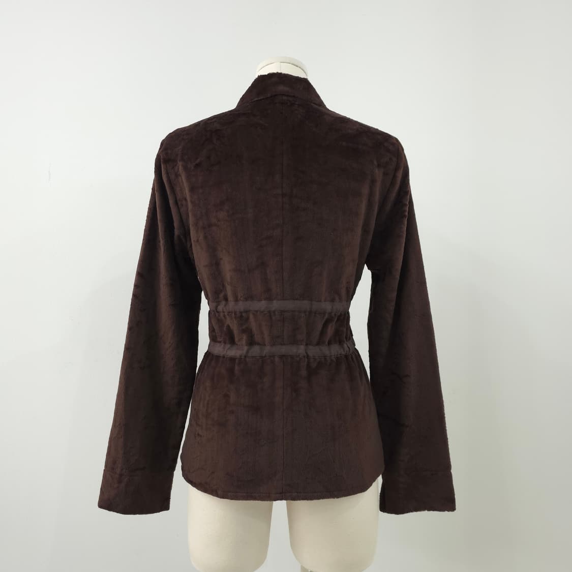SUTJESO 브라운 큐프라 퍼 벨티드 셔츠 자켓 상품이미지2