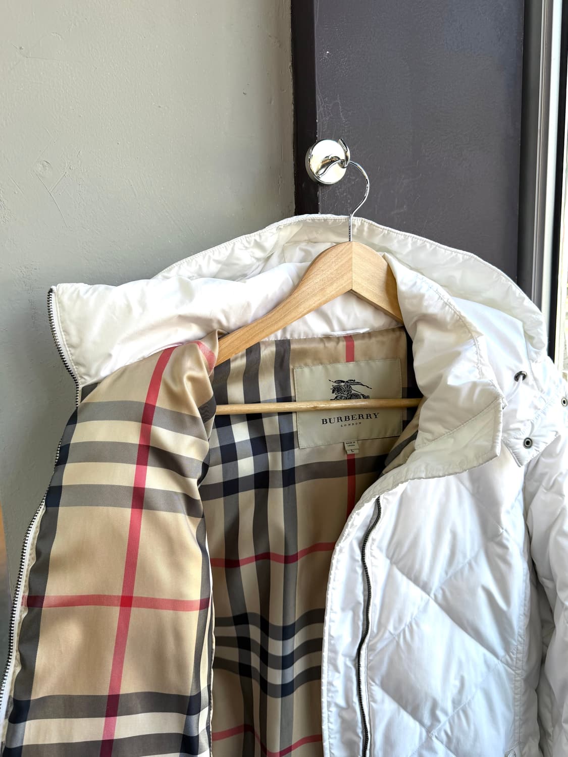L/ 버버리 다운 퀄팅 패딩 집업 자켓 상품이미지4