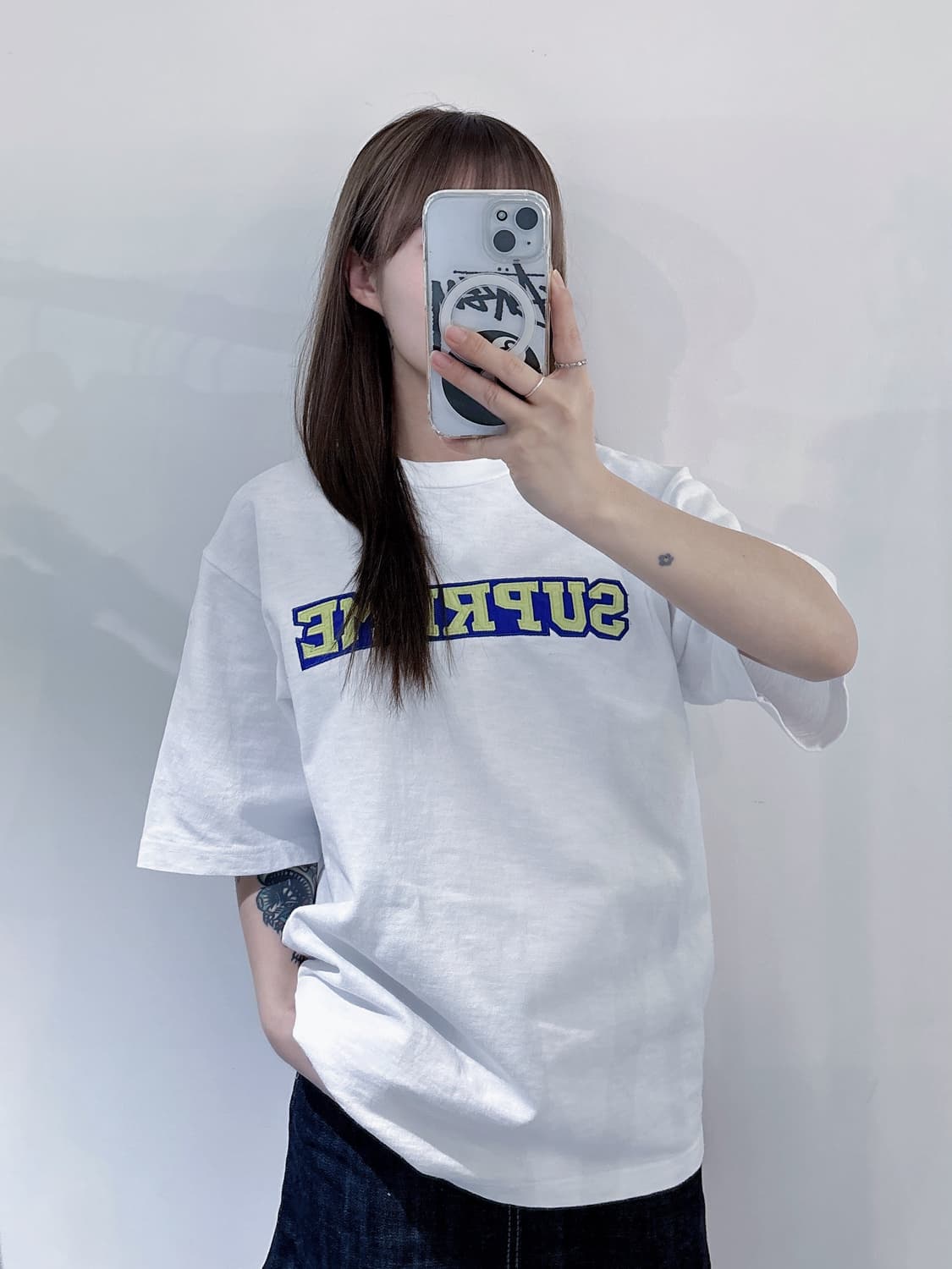 슈프림 사틴 아플리케 반팔 상품이미지1