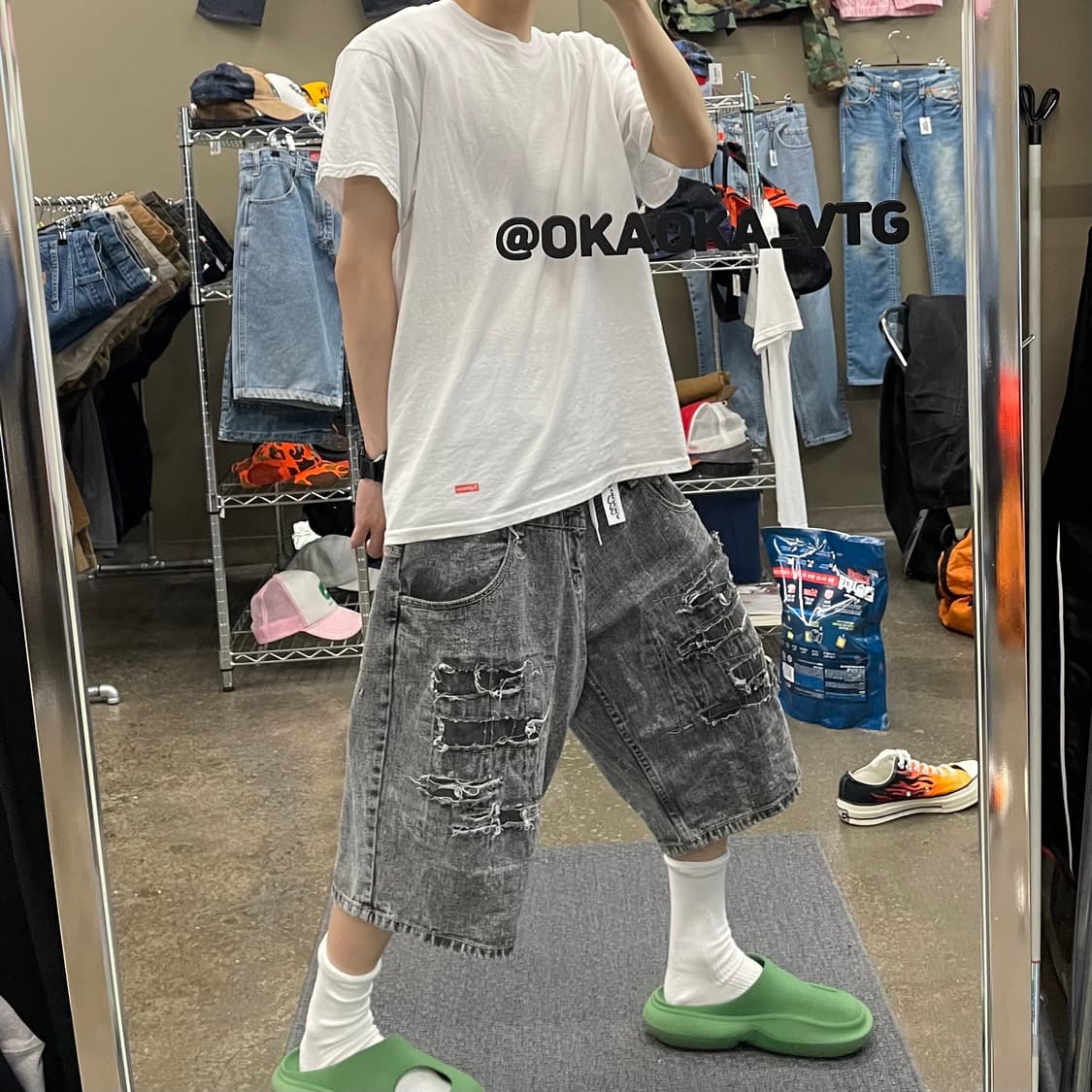 Freaky 워싱 디테일 반바지 상품이미지8