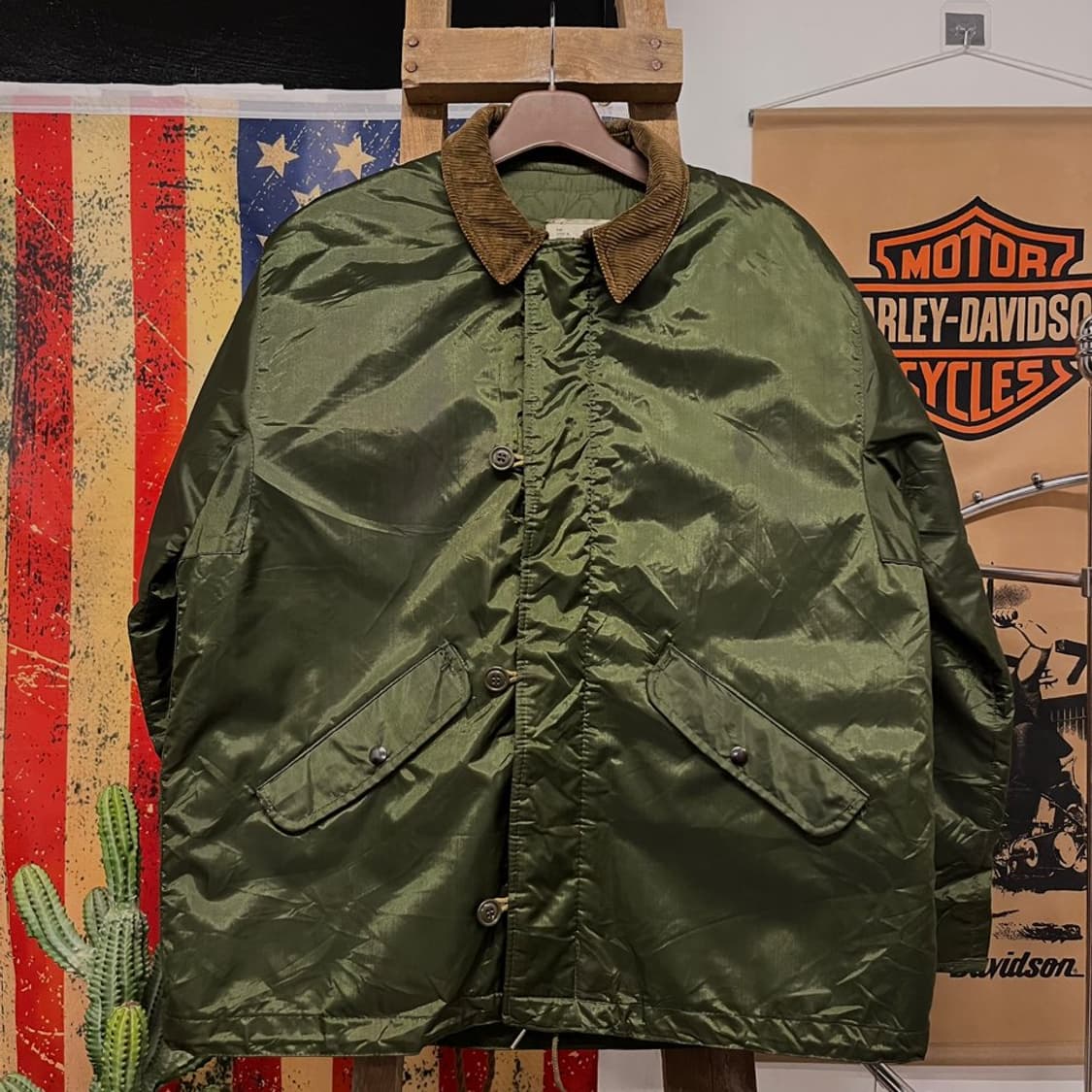 80s 알파 인더스트리 오리지널 미해군 임퍼머블 덱 자켓 N000 상품이미지1