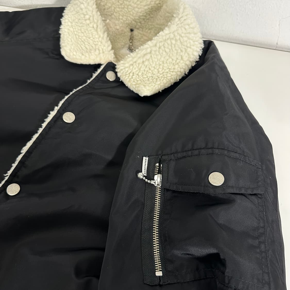 S 95 세인트페인 블랙 뽀글이 코치자켓 상품이미지3