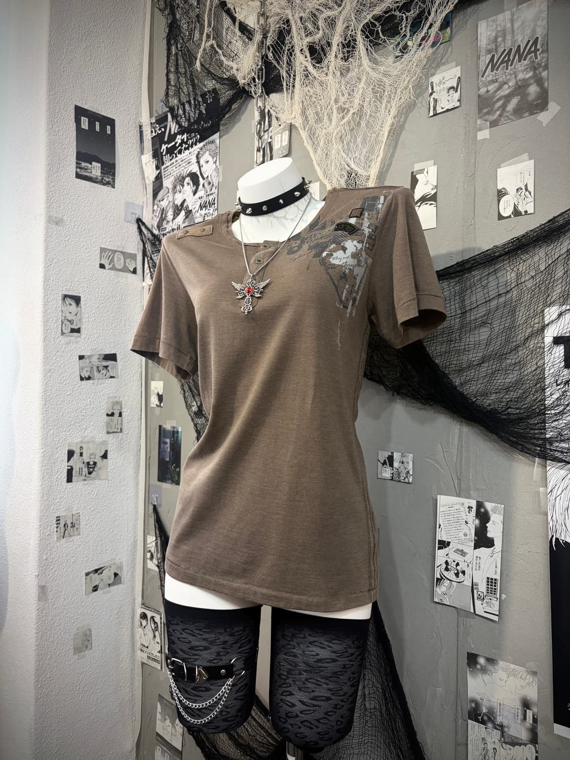 Grunge snap detail wing Printing sleeve 상품이미지5