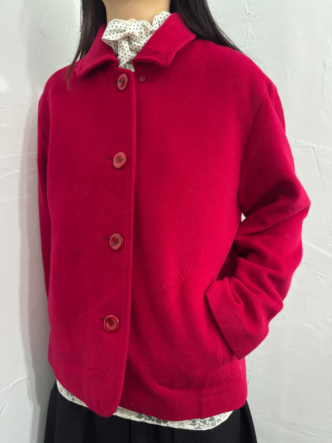 red button wool jacket 상품이미지6