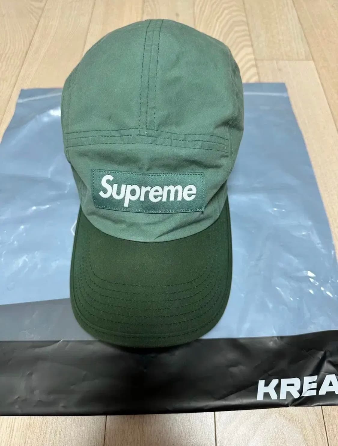 슈프림 왁스드 코튼 캠프캡 그린 - 21FW 상품이미지1