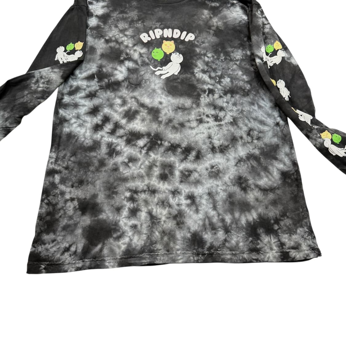 립앤딥 그래픽 고양이 캣 타이다이 롱슬리브 긴팔 티셔츠 XL 상품이미지3