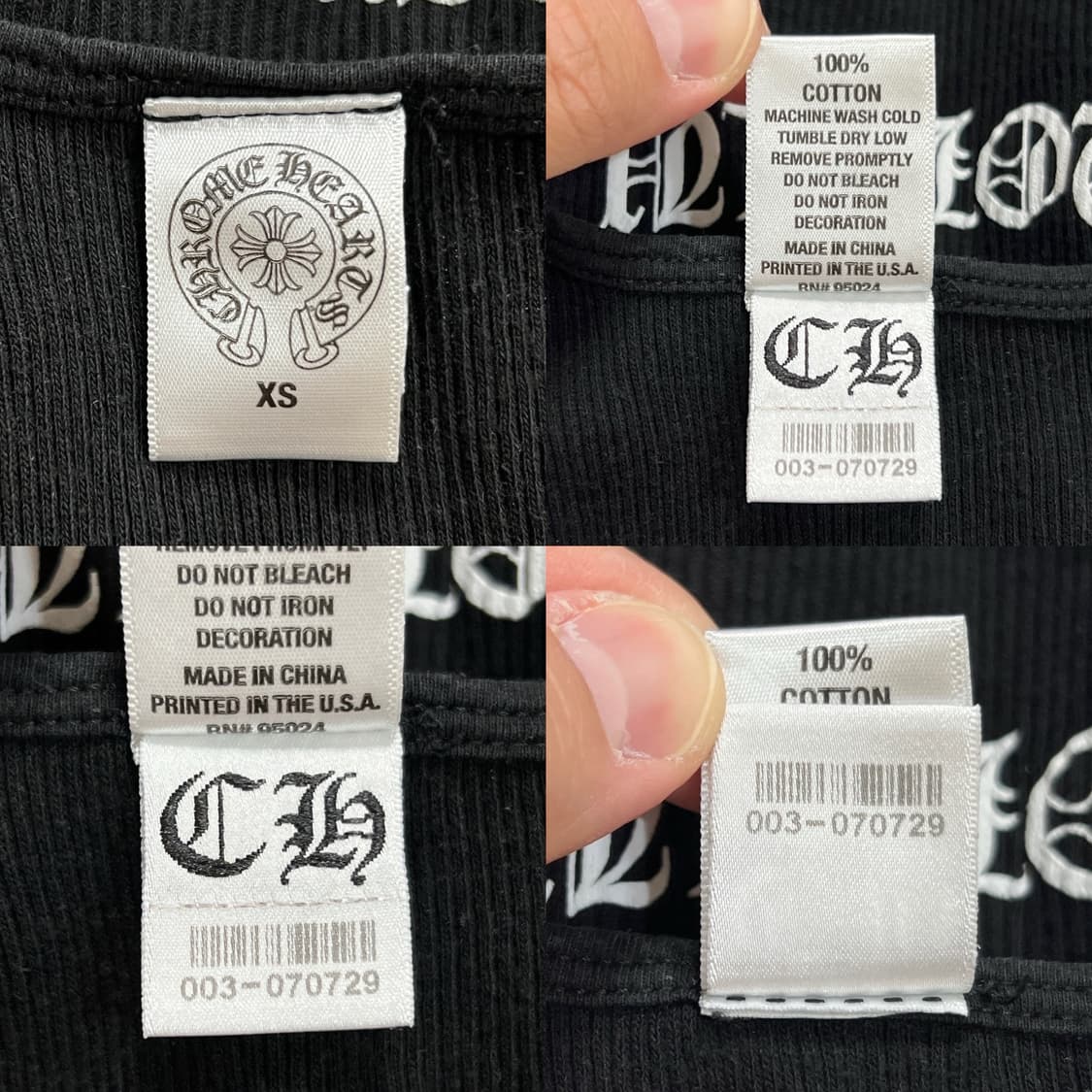 크롬하츠 호놀룰루 CH 플러스 로고 골지 슬리브리스 나시 블랙 상품이미지6