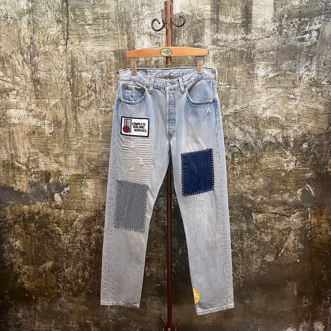 00s USA 리바이스 501 패치 데님 팬츠 상품이미지1