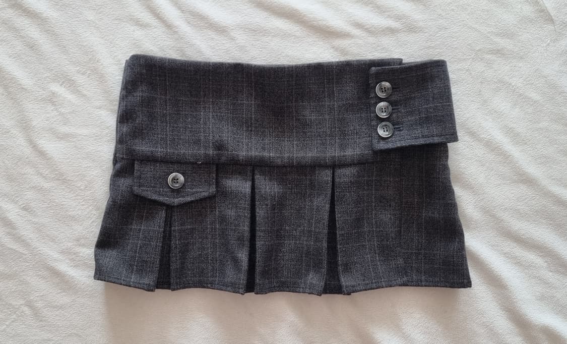 보헤미안서울 플리츠 랩스커트 딥그레이 상품이미지1